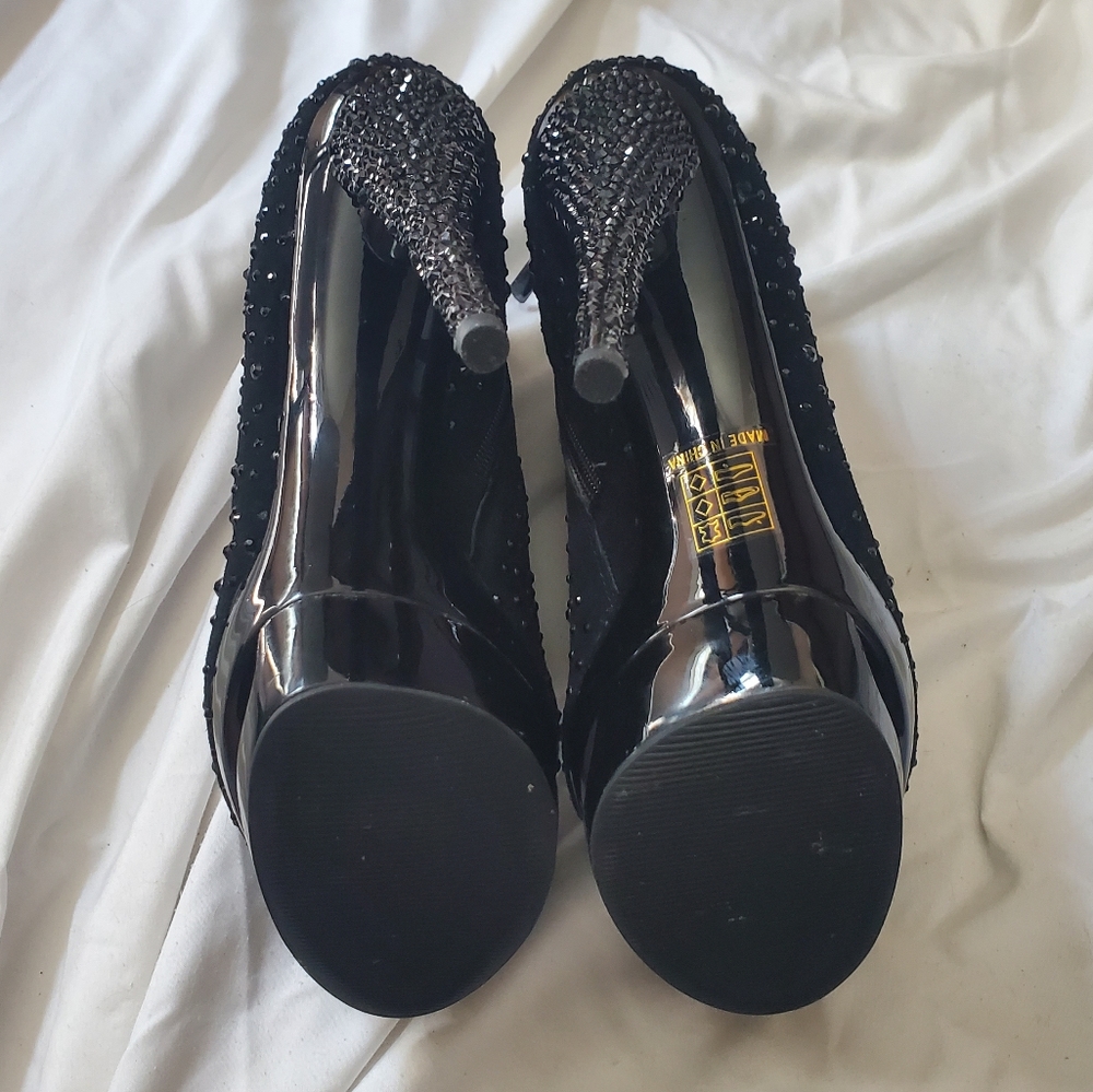 Pleaser Rhinestone Platform Booties - Picture 5 of 6